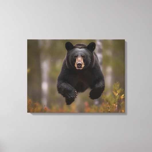 Canvasmuur Art-Yellowstone Zwart Beer Canvas Afdruk (Voorkant)