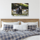 Canvasmuur Art-Yellowstone Zwart Beren welpje Canvas Afdruk (Insitu (Slaapkamer))