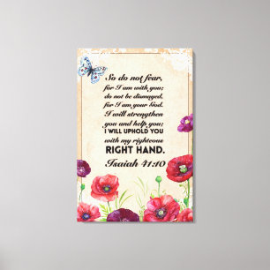 Canvasmuurprint 24x36, Jesaja 41:10 Canvas Afdruk