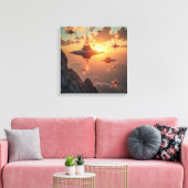 Canvasprint (Armada bij zonsopgang) Canvas Afdruk (Insitu (Woonkamer))