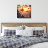 Canvasprint (Armada bij zonsopgang) Canvas Afdruk (Insitu (Slaapkamer))