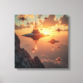Canvasprint (Armada bij zonsopgang) Canvas Afdruk