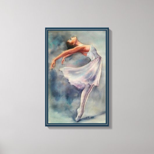 Canvasprint - Ballerina Waterverf Canvas Afdruk (Voorkant)