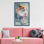 Canvasprint - Ballerina Waterverf Canvas Afdruk (Insitu (Woonkamer))