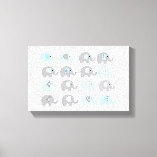 Canvasprint - Blauwe Olifanten Canvas Afdruk (Voorkant)