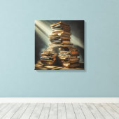 Canvasprint (Boeken op de zolder) Canvas Afdruk (Insitu (Houten vloer))