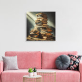 Canvasprint (Boeken op de zolder) Canvas Afdruk (Insitu (Woonkamer))