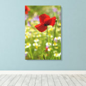 Canvasprint - De Rode Klaproos Canvas Afdruk (Insitu (Houten vloer))