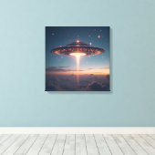 Canvasprint (Fonkelend Sterrenschip) Canvas Afdruk (Insitu (Houten vloer))