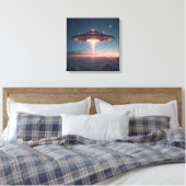 Canvasprint (Fonkelend Sterrenschip) Canvas Afdruk (Insitu (Slaapkamer))