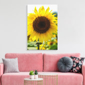 Canvasprint - Geïsoleerde zonnebloem Canvas Afdruk (Insitu (Woonkamer))