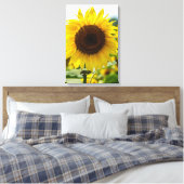 Canvasprint - Geïsoleerde zonnebloem Canvas Afdruk (Insitu (Slaapkamer))