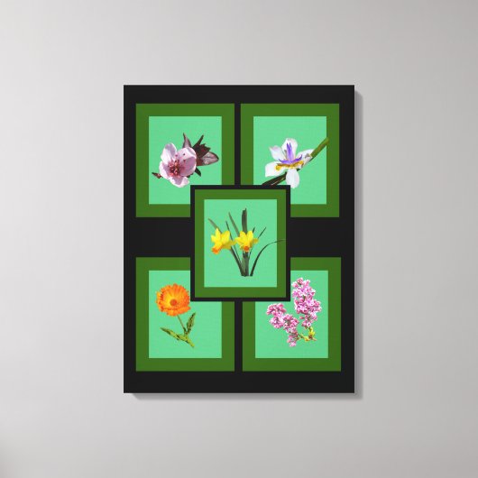 Canvasprint - Gesneden bloemen in lijsten Canvas Afdruk (Voorkant)