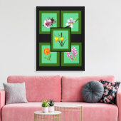 Canvasprint - Gesneden bloemen in lijsten Canvas Afdruk (Insitu (Woonkamer))