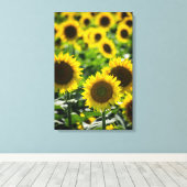 Canvasprint - Het Zonnebloemveld Canvas Afdruk (Insitu (Houten vloer))