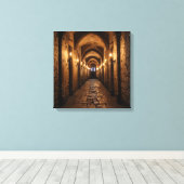 Canvasprint (Kasteelgang-3) Canvas Afdruk (Insitu (Houten vloer))