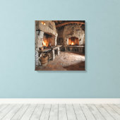 Canvasprint Kasteelkeuken-2) Canvas Afdruk (Insitu (Houten vloer))