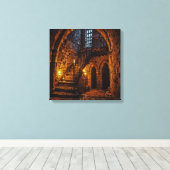 Canvasprint (Kasteeltrap-3) Canvas Afdruk (Insitu (Houten vloer))