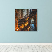 Canvasprint (Kastel Trap-4) Canvas Afdruk (Insitu (Houten vloer))