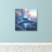 Canvasprint (Kristallijnen Sterrenschip) Canvas Afdruk (Insitu (Houten vloer))