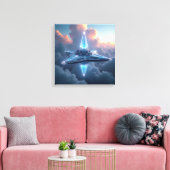 Canvasprint (Kristallijnen Sterrenschip) Canvas Afdruk (Insitu (Woonkamer))