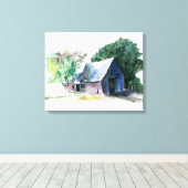 Canvasprint - Landelijke schuur Canvas Afdruk (Insitu (Houten vloer))
