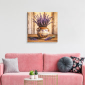 Canvasprint (Lavendel in Vaas) Canvas Afdruk (Insitu (Woonkamer))
