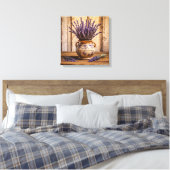 Canvasprint (Lavendel in Vaas) Canvas Afdruk (Insitu (Slaapkamer))