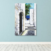 Canvasprint - Mediterrane Doorgang Naar de Zee Canvas Afdruk (Insitu (Houten vloer))