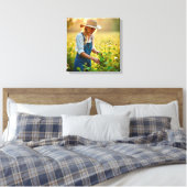 Canvasprint (Meisje op het platteland) Canvas Afdruk (Insitu (Slaapkamer))