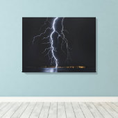 Canvasprint met bliksem opgespannen canvas afdruk (Insitu (Houten vloer))