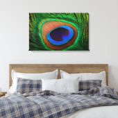 Canvasprint met kleurrijk pauwenveer afbeelding canvas afdruk (Insitu (Slaapkamer))