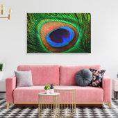 Canvasprint met kleurrijk pauwenveer afbeelding canvas afdruk (Insitu (Woonkamer))