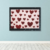 Canvasprint met uitgerekte harten canvas afdruk (Insitu (Houten vloer))