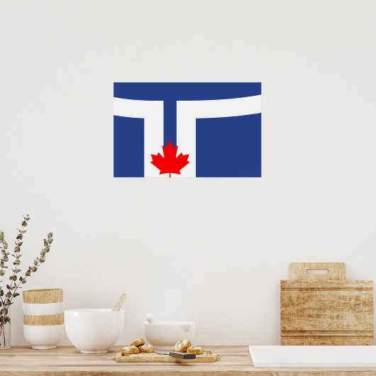 Canvasprint met vlag van Toronto, Canada Poster (Keuken)