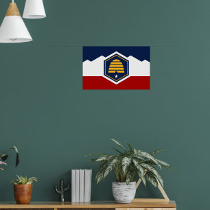 Canvasprint met vlag van Utah, VS Poster
