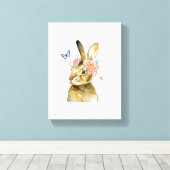 Canvasprint - Miss Hare Canvas Afdruk (Insitu (Houten vloer))