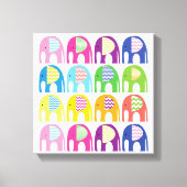 Canvasprint - Olifanten in meerdere kleuren Canvas Afdruk (Voorkant)
