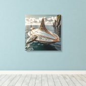 Canvasprint (onderwaterduikende UFO) Canvas Afdruk (Insitu (Houten vloer))