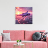 Canvasprint (Paarse UFO) Canvas Afdruk (Insitu (Woonkamer))