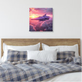 Canvasprint (Paarse UFO) Canvas Afdruk (Insitu (Slaapkamer))