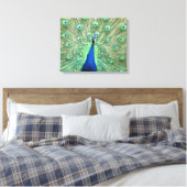 Canvasprint - Pauw met uitgespreide staart Canvas Afdruk (Insitu (Slaapkamer))