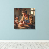 Canvasprint (Pottenbakkersklei) Canvas Afdruk (Insitu (Houten vloer))