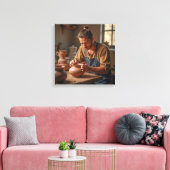 Canvasprint (Pottenbakkersklei) Canvas Afdruk (Insitu (Woonkamer))