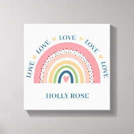 Canvasprint - Regenboog Harten Blauw 2 Canvas Afdruk