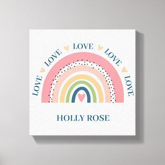 Canvasprint - Regenboog Harten Blauw 2 Canvas Afdruk (Voorkant)