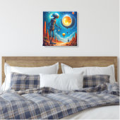 Canvasprint (Robot en UFO) Canvas Afdruk (Insitu (Slaapkamer))