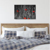 Canvasprint - Rode Eenzame Klaprozen Canvas Afdruk (Insitu (Slaapkamer))