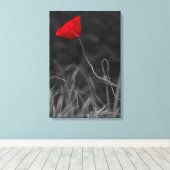 Canvasprint Rode Klaproos Bloem Canvas Afdruk (Insitu (Houten vloer))