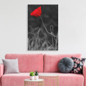 Canvasprint Rode Klaproos Bloem Canvas Afdruk (Insitu (Woonkamer))